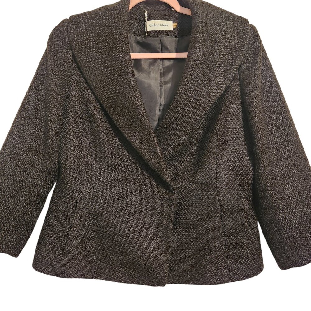 Calvin Klein Lined Black Jacket Size 12 - Picture 5 of 10